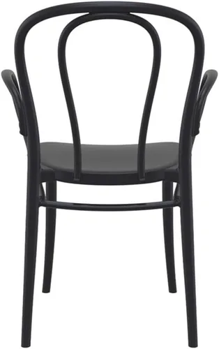 Miniatura 7 de Compamia Victor XL Silla de resina para exteriores, color negro (juego de 2)