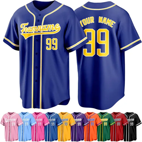 Miniatura 15 de Custom Baseball Jersey Personalized Short Sleeve Team Sport Uniform Baseball Shirt for Men Women Youth Boy