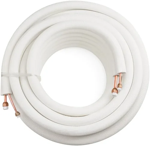 Miniatura 8 de ICOOL Juego de mini línea dividida de 25 pies, tubos de cobre gemelos de 1/4 y 3/8 pulgadas de diámetro exterior, línea de cobre con aislamiento