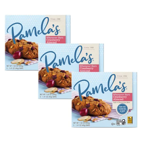 Miniatura 7 de Pamela's - Barras Whenever sin gluten, almendra de arándano, especias de nuez pasa, limón arándano y coco con chispas de chocolate, 7.05 onzas