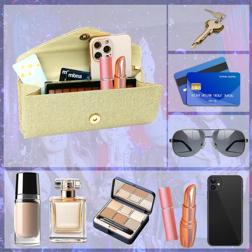 Miniatura 4 de Bolsos de mano para mujer, Bolso de sobre de noche con cadena desmontable, elegancia brillante Dorado