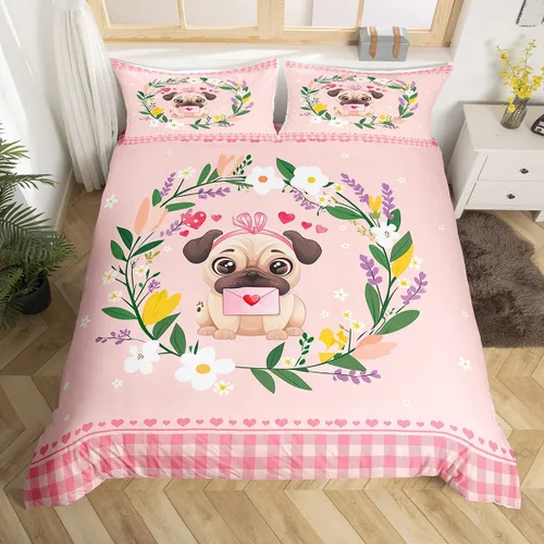 Miniatura 4 de Erosebridal Juego de ropa de cama para perros y niños pequeños, funda de edredón Kawaii para cachorros, funda de edredón de animales de mascotas