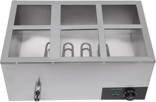 Miniatura 3 de Calentador de alimentos comercial de 6 bandejas con tapas, mesa de vapor eléctrica para calentar alimentos, 600 W, servidores y calentadores 6 Pan#2