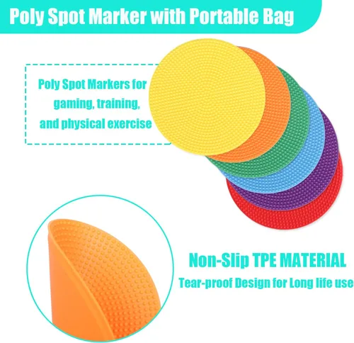 Miniatura 6 de Marcadores de punto Emhumn de 4 pulgadas y 9 pulgadas de polietileno para puntos de agilidad para entrenamiento en gimnasio/educación física, baile