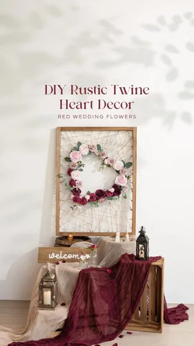 Miniatura 4 de Ling's moment Flores artificiales, 50 piezas de rosas burdeos decorativas con tallos, 3 pulgadas de tacto real, espuma floral DIY para ramo de Rd