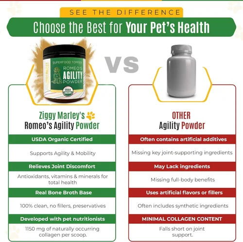Miniatura 6 de Superalimento en polvo orgánico de agilidad para perros y gatos – Apoya la agilidad y la movilidad – Caldo de huesos orgánico USDA, cúrcuma y 3