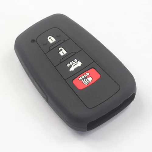 Miniatura 3 de 2 fundas de silicona de goma con 4 botones para llavero inteligente, sin llave, compatible con Toyota Corolla Highlander Camry Rav4 2019 2020 2021