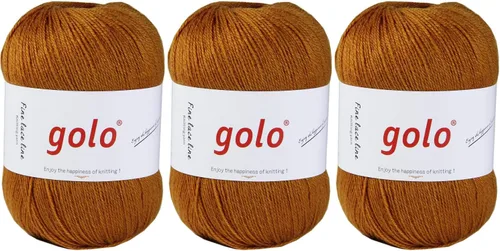 Miniatura 10 de golo Lana merino para tejer hilo de cachemira de 3 capas para ganchillo hilo de ganchillo Marrón