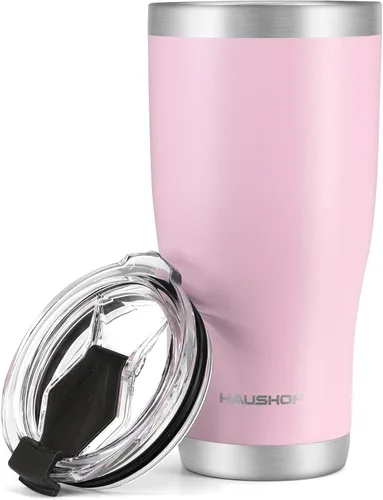 HAUSHOF - Vaso de 30 onzas de acero inoxidable con aislamiento al vacío, taza de café, vaso de viaje de doble pared con tapa, perfecto para bebidas