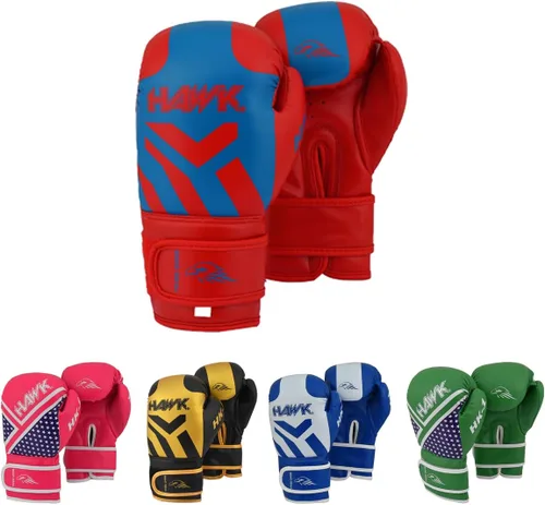 Miniatura 7 de Guantes de boxeo para niños – Hawk Youth 4oz, 6oz, 8oz para niños y niñas Guantes de boxeo Maya Hide de cuero para boxeo, kickboxing, artes