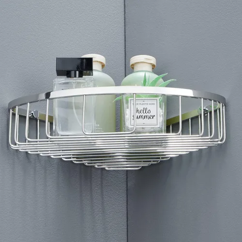 Miniatura 16 de Organizador esquinero para ducha, SUS304 de acero inoxidable resistente a la oxidación, estante de almacenamiento montado en la pared para baño