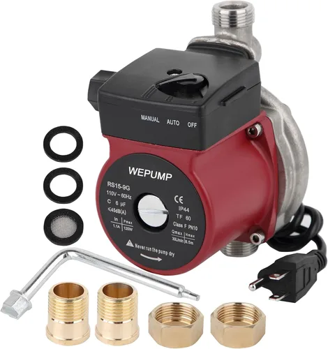 Miniatura 8 de NPT 3/4 '' Bomba de circulación de agua caliente doméstica 93W Bomba de recirculación para cabezal de ducha (RS15-6R)