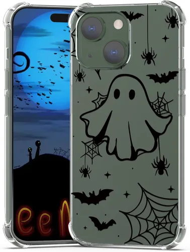 Miniatura 29 de Funda de Halloween para Google Pixel 6A transparente con diseños de murciélagos fantasmas, funda para teléfono para niñas, elegante, delgada, a
