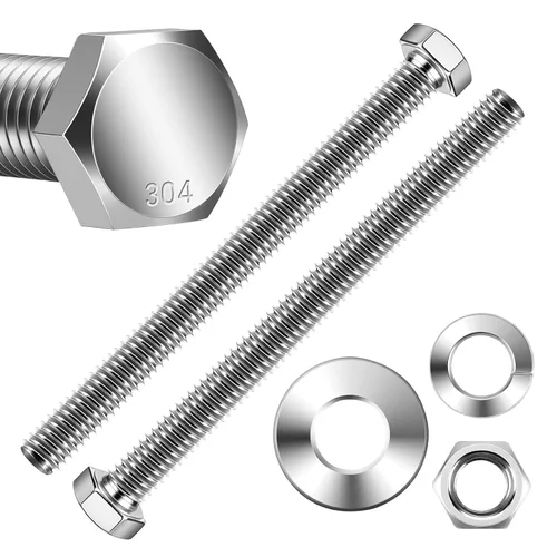 Miniatura 16 de Mellewell Pernos de cabeza hexagonal de 1/2-13 x 1-1/2 pulgadas con tuercas hexagonales y arandelas planas gruesas y de seguridad, totalmente