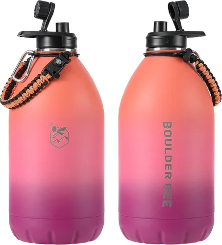 Miniatura 8 de Boulder Bee Botellas de agua aisladas de 64 onzas Acero inoxidable para bebidas frías y calientes Botella de agua de gimnasio de doble pared
