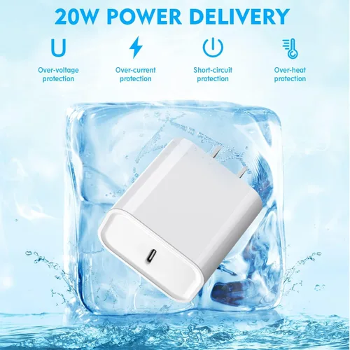 Miniatura 5 de DelTucci Cargador para iPhone de Carga Rápida, Bloque de Carga USB C de Pared con Enchufe de Viaje y Cable Rápido USB C a Lightning Compatible