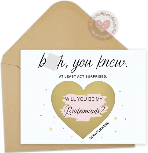 Miniatura 11 de 10 tarjetas para raspar propuestas de dama de honor, 6 damas de honor, 1 dama de honor, 1 matrona de honor, 2 niñas de flores. Regalos únicos