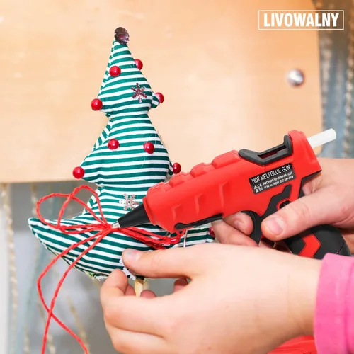 Miniatura 6 de LIVOWALNY Pistola de pegamento caliente inalámbrica compatible con batería Milwaukee de 18 V (solo herramienta), pistola de pegamento caliente y 30