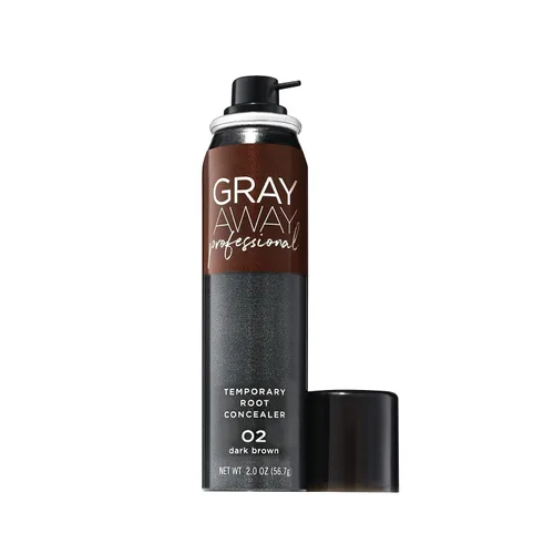 Gray Away - Spray corrector de raíces temporal profesional, color marrón oscuro, 2 onzas