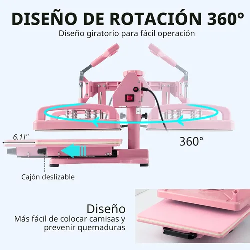 Miniatura 4 de Hitgrand Prensa de calor de 12 x 15 pulgadas, máquina de prensa de calor para camisetas, prensa de calor 8 en 1 con prensa de vaso de 30 onzas