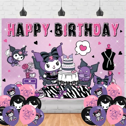 Fondo de fiesta de cumpleaños de anime, decoración de fiesta de cumpleaños, pancarta temática de feliz cumpleaños, fondos de fotos para niños y