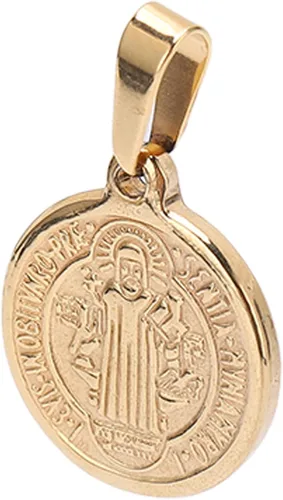 Miniatura 3 de Saint Benedict Pendant, Pendant Elegant Stainless Steel Double Sided Relief Pend Saint Benedict Medal and Information Card Craftsmanship