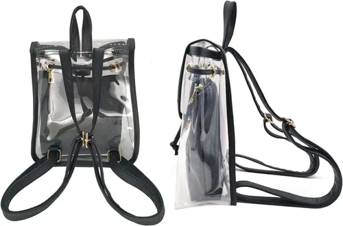 Miniatura 4 de Jesdo 2 en 1 transparente moda mochila transparente viaje playa hombro bolso bolso