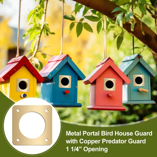 Miniatura 4 de Hotop 18 piezas de 1 1/4 pulgadas de apertura de metal para pájaros, protector de agujero de casa de pájaros, protector de agujero con protector
