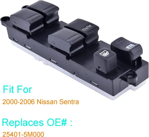 Miniatura 2 de Botón de interruptor maestro de control de ventana eléctrica del lado del conductor delantero izquierdo Compatible con Nissan Sentra 2000 2001 2002