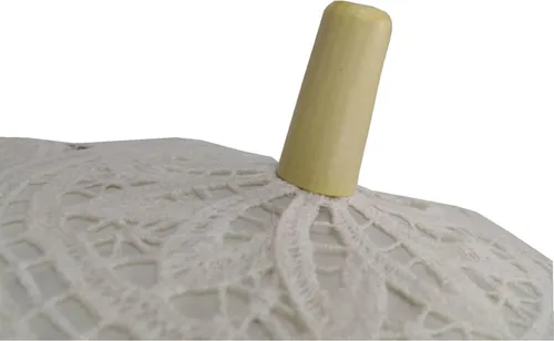 Miniatura 7 de HE ANDI Paraguas de encaje de boda de estilo vintage (blanco, 31 pulgadas)