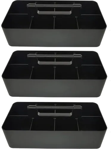 Miniatura 2 de Cesta grande portátil, divisores DIY, 8 compartimentos, organizador para suministros escolares, de oficina, para el hogar y negocios, cesta portátil