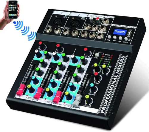 Miniatura 2 de Boytone. Mezclador de audio profesional Placa de sonido Sistema de consola Interfaz de 4 canales USB digital Bluetooth Digital MP3 Entrada