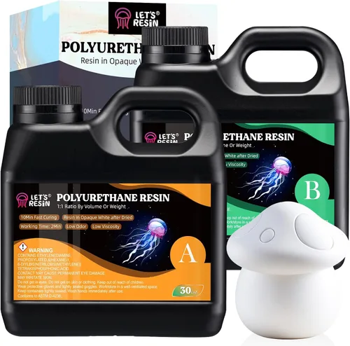 LET'S RESIN Resina de poliuretano, resina de fundición de 2 partes de 60 onzas, resina de curado rápido en 10 minutos, plástico líquido vertible de
