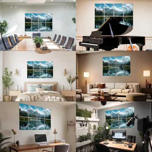 Miniatura 7 de FurnoFlexArt Paneles Acústicos Azulejos Decorativos para Habitación Espuma a Prueba de Sonido Paneles Absorbentes Amortiguación de Ruido Cancelación