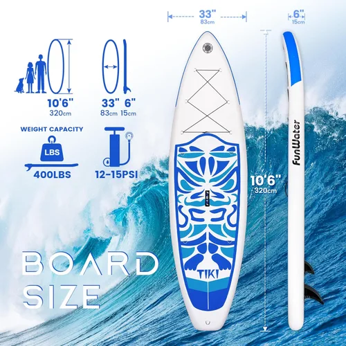 Miniatura 2 de FunWater Inflatable Ultra-Light Stand Up Paddle Board for All Skill Levels with Premium SUP Paddleboard Accessories,Non-Slip Comfort Deck for Youth