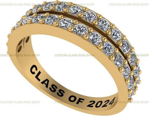 Miniatura 5 de Custom High School and College Class Ring Sterling Silver / 10K/ 14K Gold - GRA Certified Moissanites/Lab Grown Diamonds Ring Graduation Gifts for