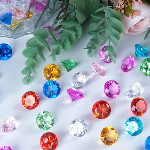 Miniatura 9 de Babenest - Relleno de jarrón de gemas falsas de diamantes acrílicos, 240 piezas de diamantes de imitación de 3/4 pulgadas, joyas de cristal