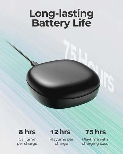 Miniatura 4 de Auriculares de oreja abierta, auriculares inalámbricos Bluetooth 5.3 con ganchos para los oídos, 75 horas de reproducción, carga rápida, resistente