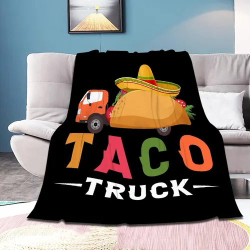 Miniatura 33 de Bonita manta de franela súper suave de tacos para cama, sofá, sala de estar, manta para niños, niñas, niños, multicolor, 40 x 50 pulgadas para niños