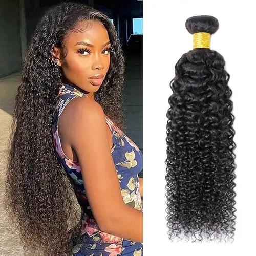Miniatura 54 de Paquetes de cabello afro rizado y kinky, extensiones de cabello humano de 8 pulgadas, tejido rizado sin procesar, doble entretejido, virgen