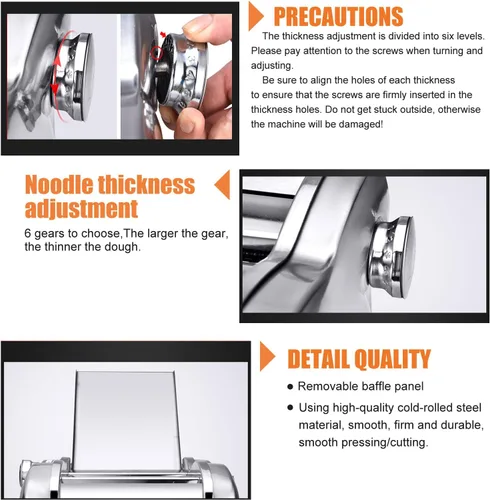 Miniatura 4 de Máquina para hacer pastas para hacer masas de masa masa para hacer fideos para hacer pastas, máquina de corte de fideos para espaguetis, fettuccini
