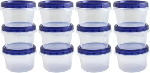 Miniatura 4 de Twist Top Food Deli Contenedores Tapa de rosca y sellado de 16 onzas Contenedor de almacenamiento de plástico reutilizable apilable 12 unidades.