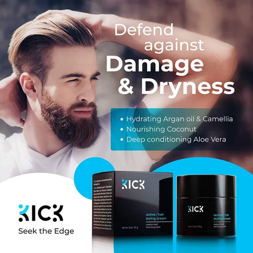 Miniatura 4 de Kick Champú + acondicionador + crema de peinado para hombre – Paquete básico para hombre con picazón en el cuero cabelludo para caspa