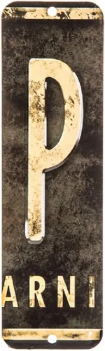 Miniatura 8 de Placa de matrícula retro antigua, alfabeto indiviidual, letras de pared con monograma de pared, con buzones de correo montados en la pared, Mancave