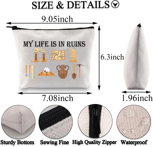Miniatura 2 de BDPWSS Regalos de arqueología para mujeres, regalo de arqueólogo, My Life Is In Ruin, divertida bolsa con cremallera de arqueología, Mi bolsa