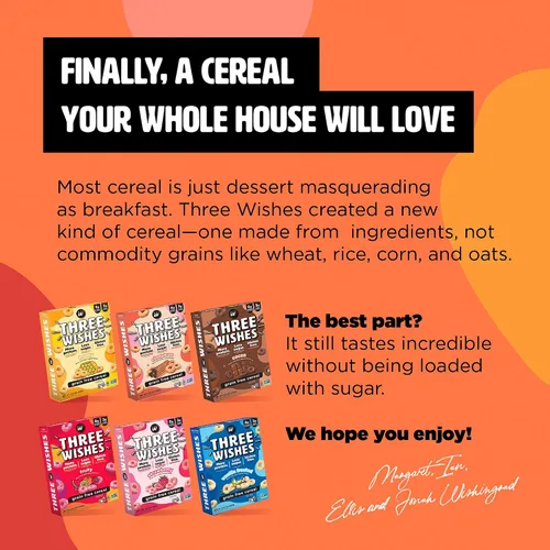 Miniatura 8 de Three Wishes Cereal Sin Granos y Con Proteína - Cereal de Desayuno Saludable, Bajo en Azúcar y Sin Gluten - Bajo en Carbohidratos, a Base