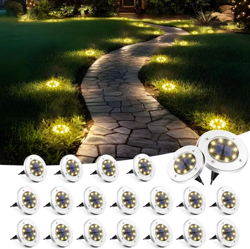 Miniatura 8 de SOLPEX Luces solares impermeables para exteriores, paquete de 8 luces solares para suelo, luces solares de jardín, iluminación de paisaje