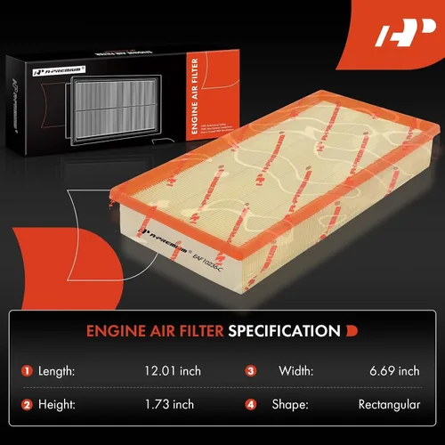 Miniatura 2 de A-Premium Filtro de aire de motor de 2 piezas compatible con Audi Q7 y Land Rover Range Rover y Porsche Cayenne y Volkswagen Touareg, 2004-2018