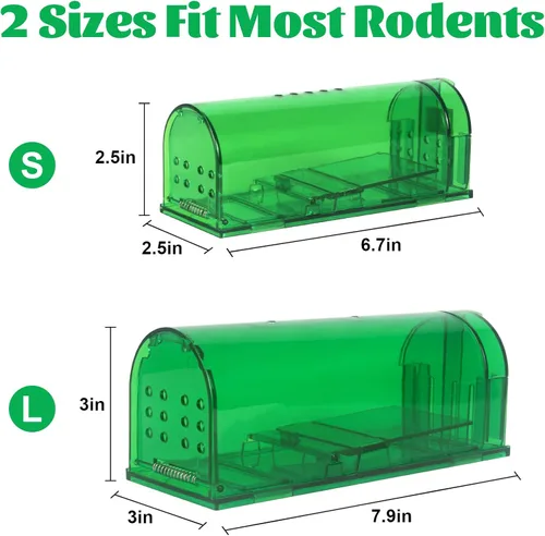 Miniatura 6 de Trampas para ratones grandes y humanas reutilizables para interiores y exteriores, seguras para niños y mascotas y no matan para pequeños roedores