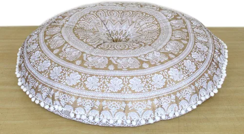 Miniatura 74 de CRAFT KALA Funda de cojín con diseño de mandala, funda de cojín para asiento, hippie, decorativo, bohemio, otomano, de algodón, indio, para sala